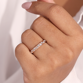 Round Cut Lab Grown Diamond Bezel Anniversary Ring - lab grown diamond ring