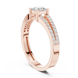 Ladies princess split shank diamond ring in gold with princess and round lab grown diamonds by Signora Jewels