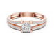 Ladies princess split shank diamond ring in gold with princess and round lab grown diamonds by Signora Jewels