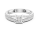 Ladies princess split shank diamond ring in gold with princess and round lab grown diamonds by Signora Jewels