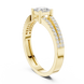 Ladies princess split shank diamond ring in gold with princess and round lab grown diamonds by Signora Jewels