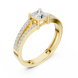 Ladies princess split shank diamond ring in gold with princess and round lab grown diamonds by Signora Jewels