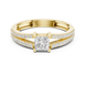 Ladies princess split shank diamond ring in gold with princess and round lab grown diamonds by Signora Jewels