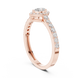 Ladies pear halo side diamond ring in gold with pear and round lab grown diamonds by Signora Jewels