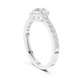 Ladies pear halo side diamond ring in gold with pear and round lab grown diamonds by Signora Jewels