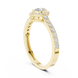 Ladies pear halo side diamond ring in gold with pear and round lab grown diamonds by Signora Jewels