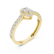 Ladies pear halo side diamond ring in gold with pear and round lab grown diamonds by Signora Jewels