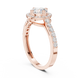 Ladies round halo side diamond ring in gold with round lab grown diamonds by Signora Jewels
