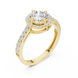 Ladies round halo side diamond ring in gold with round lab grown diamonds by Signora Jewels
