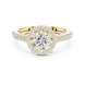 Ladies round halo side diamond ring in gold with round lab grown diamonds by Signora Jewels