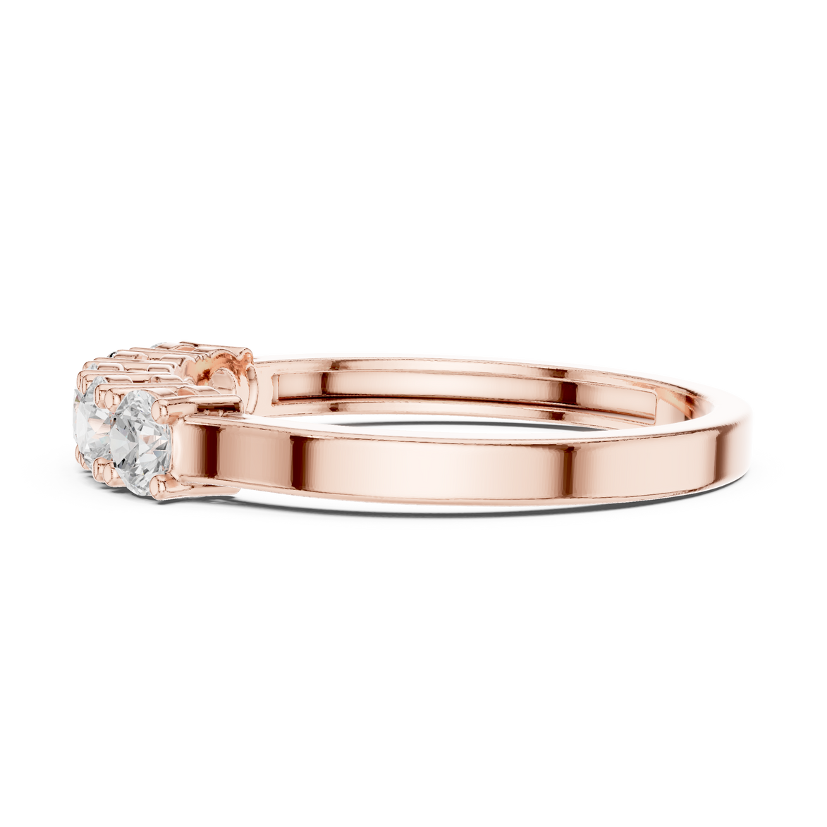 Ladies five stone diamond ring in gold with round lab grown diamonds by Signora Jewels