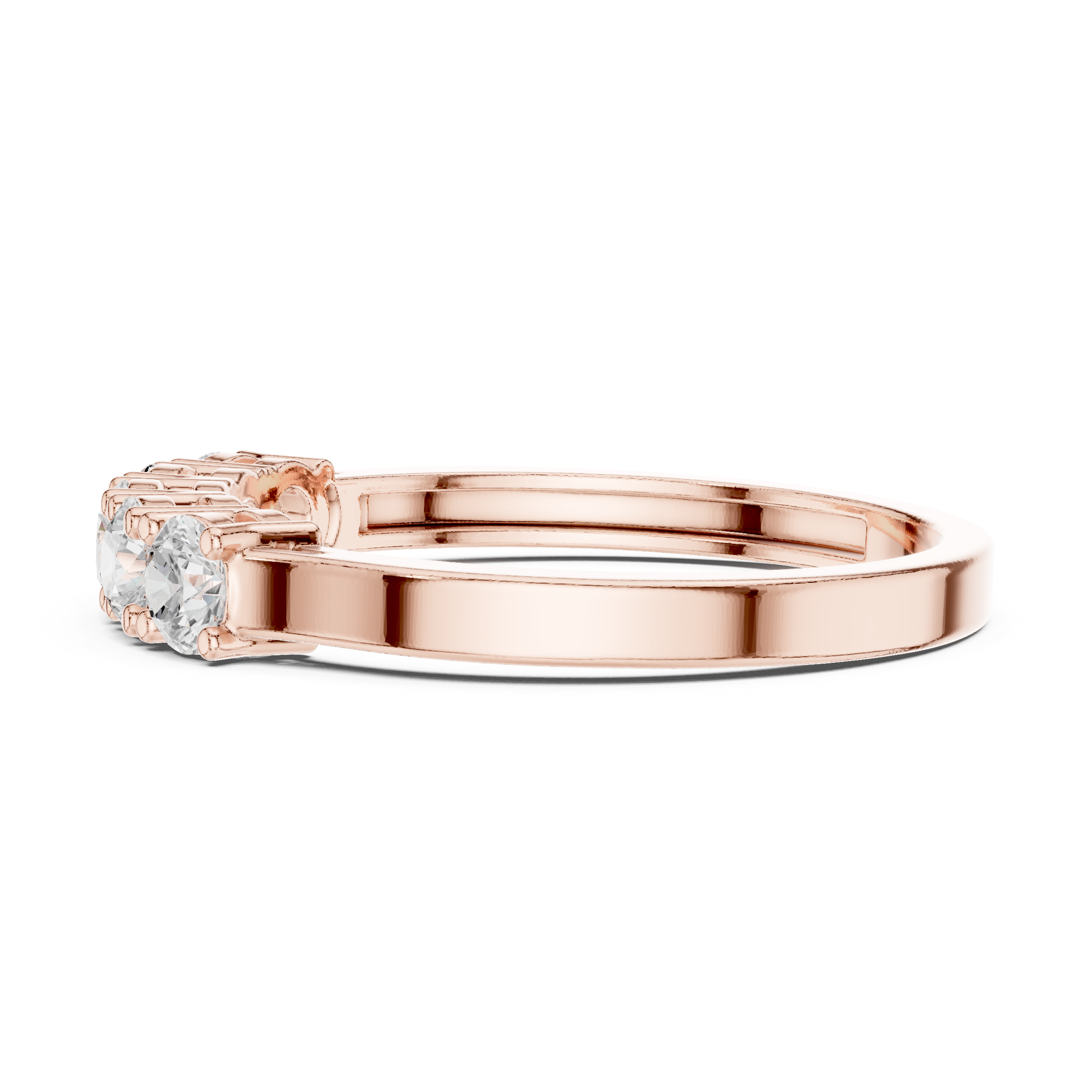 Ladies five stone diamond ring in gold with round lab grown diamonds by Signora Jewels