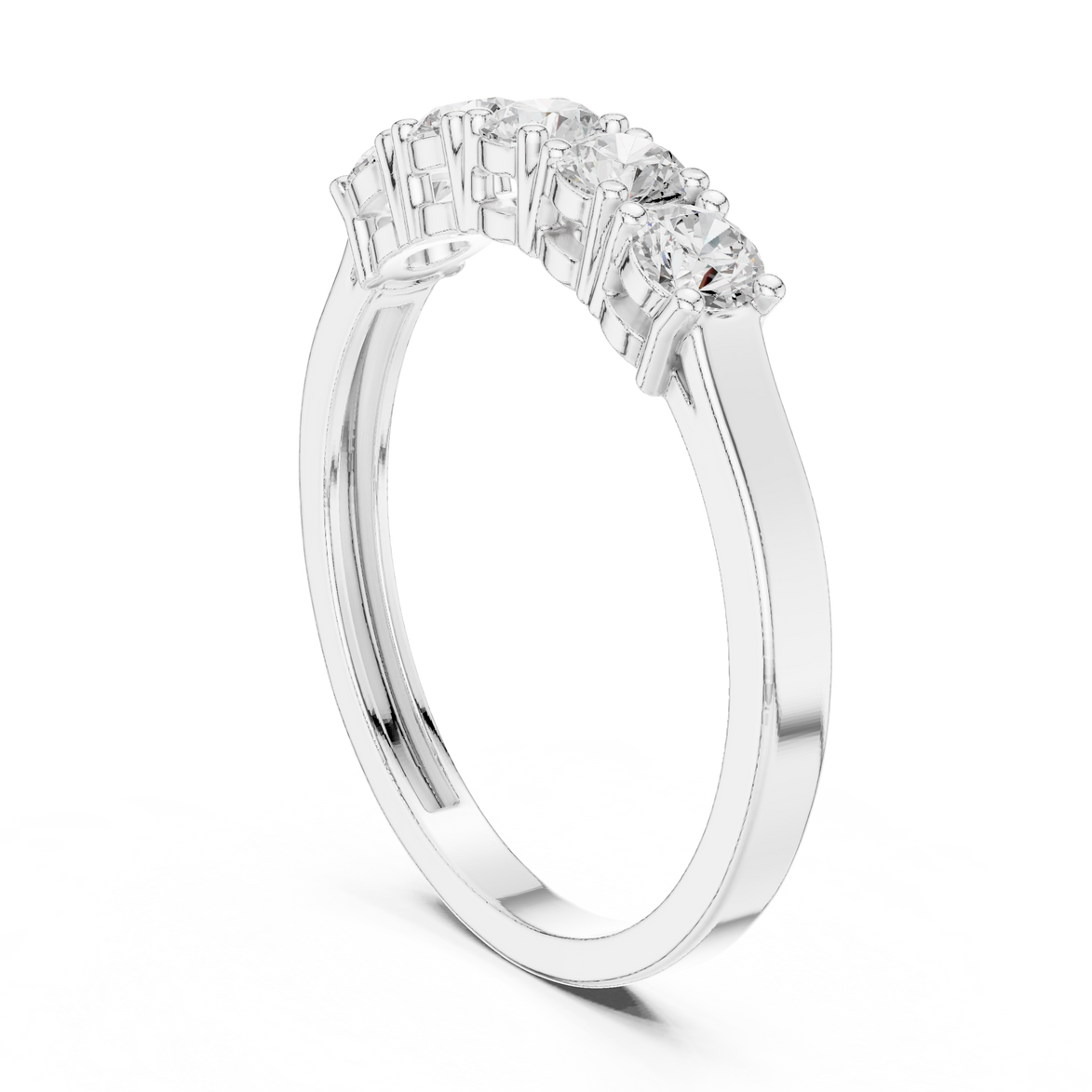 Ladies five stone diamond ring in gold with round lab grown diamonds by Signora Jewels
