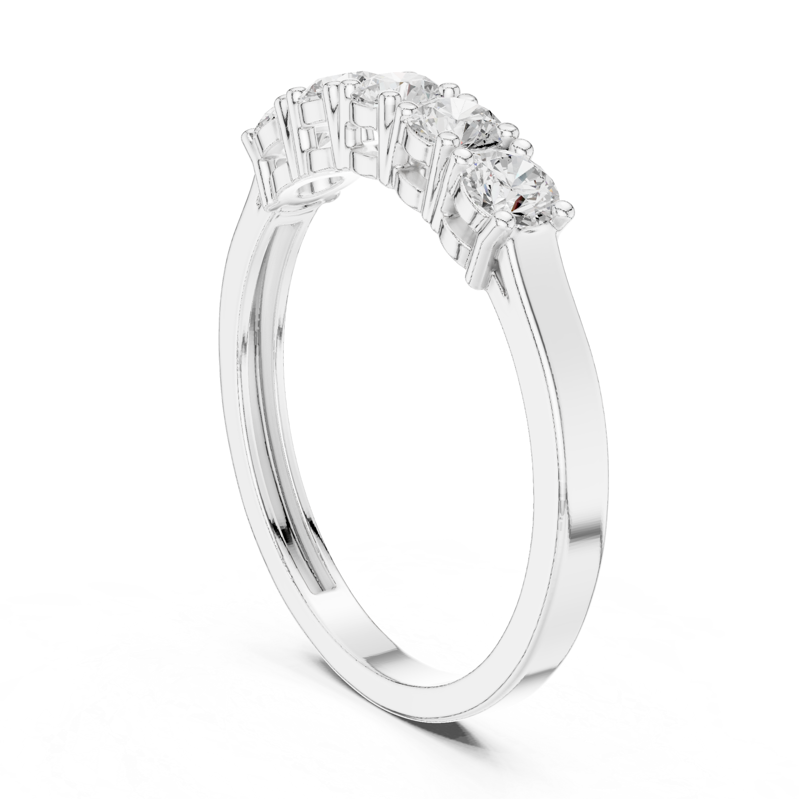 Ladies five stone diamond ring in gold with round lab grown diamonds by Signora Jewels