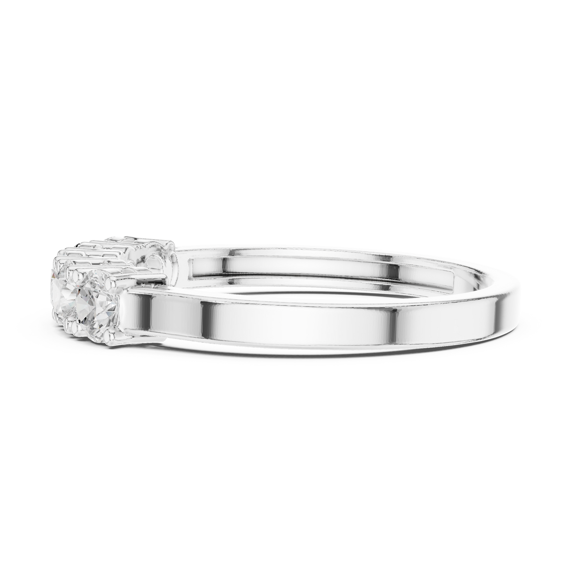 Ladies five stone diamond ring in gold with round lab grown diamonds by Signora Jewels