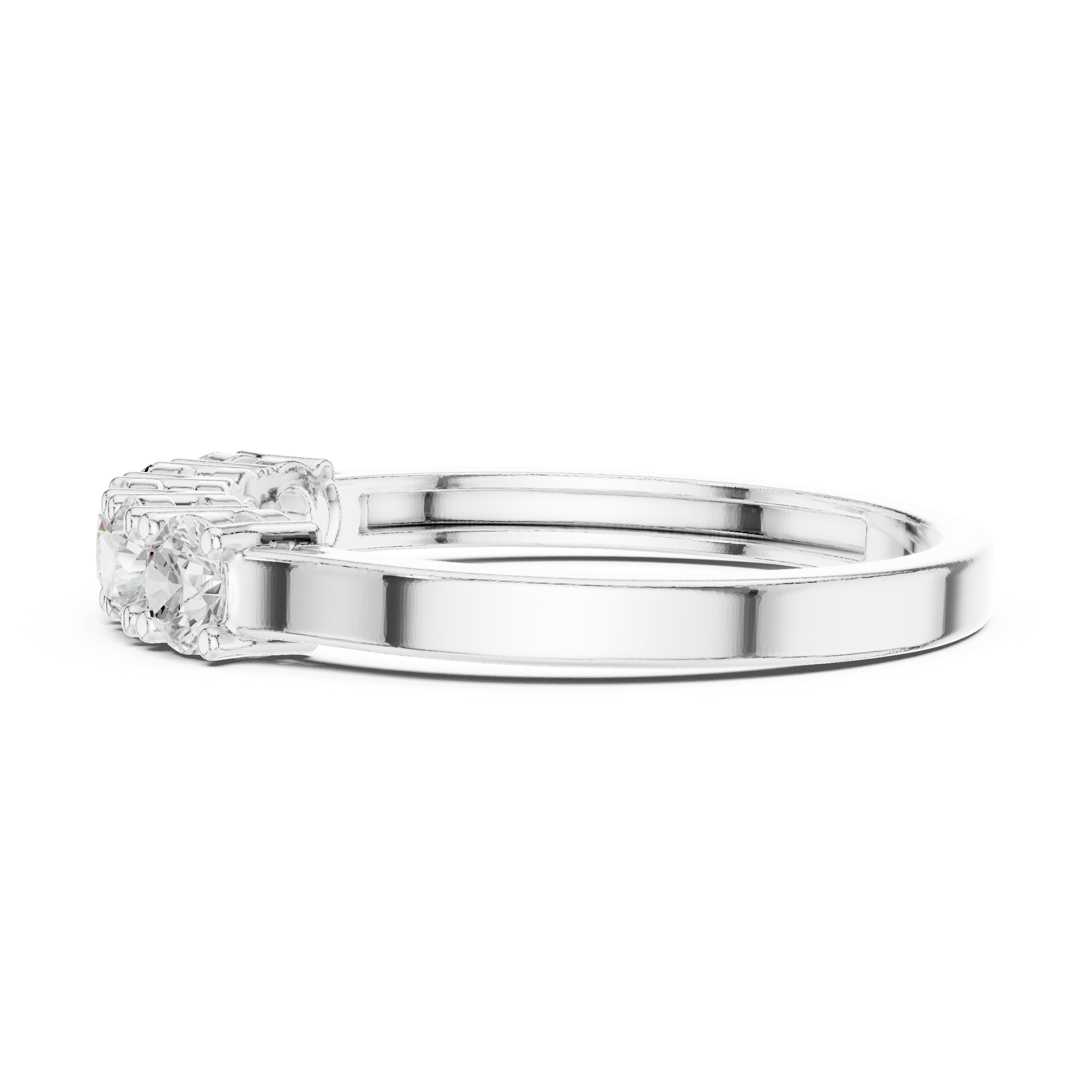 Ladies five stone diamond ring in gold with round lab grown diamonds by Signora Jewels