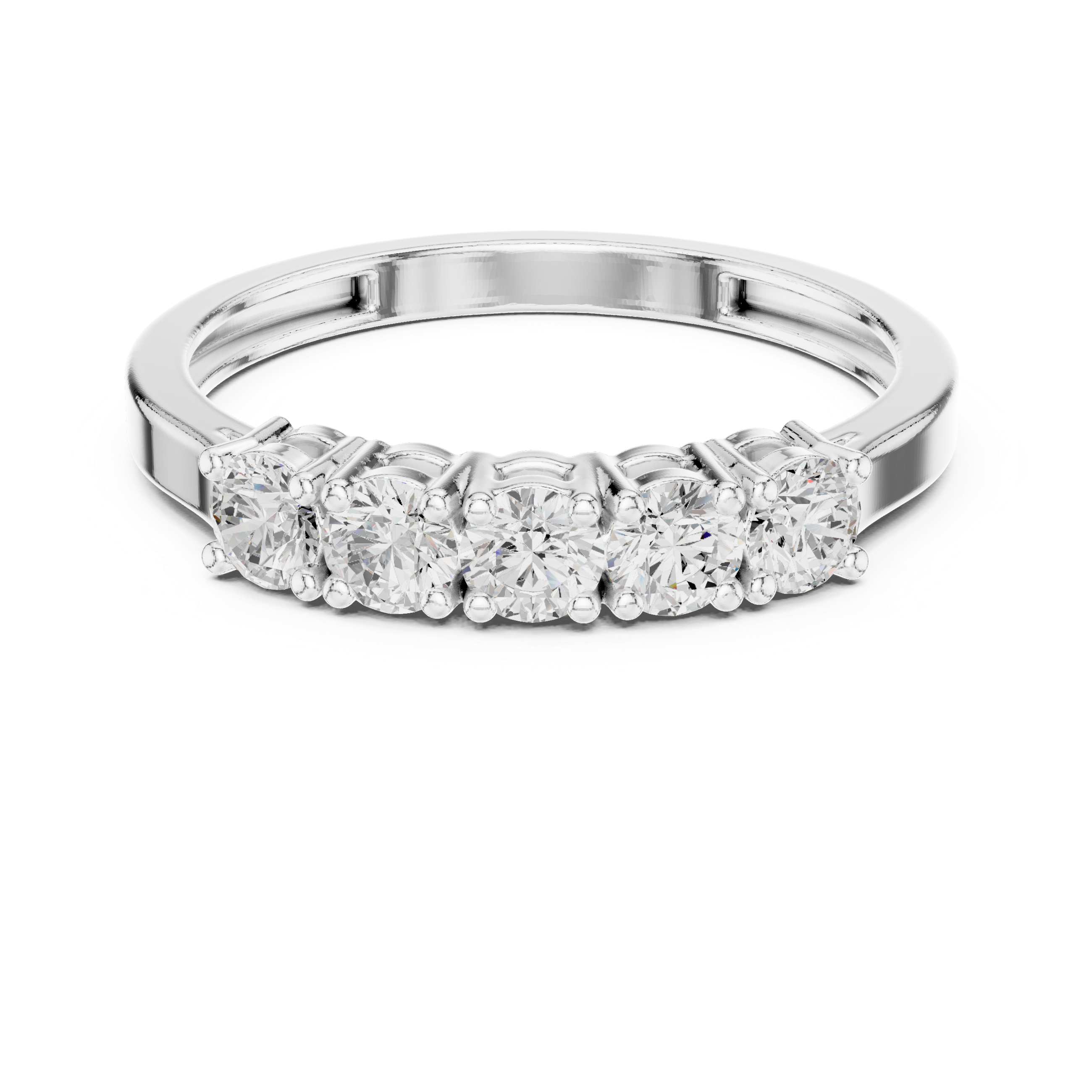 Ladies five stone diamond ring in gold with round lab grown diamonds by Signora Jewels