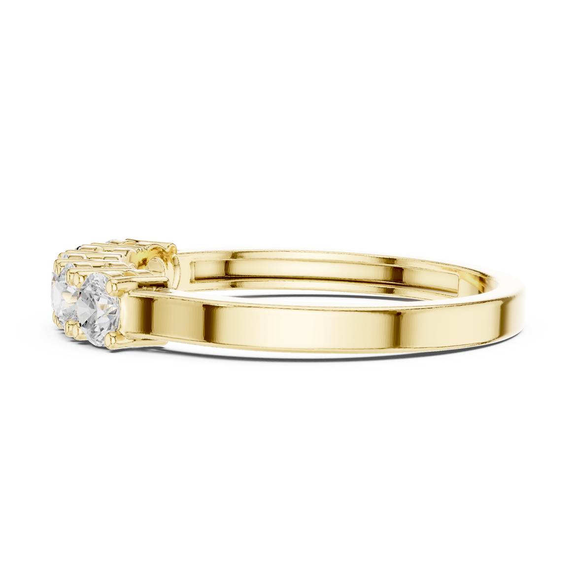 Ladies five stone diamond ring in gold with round lab grown diamonds by Signora Jewels