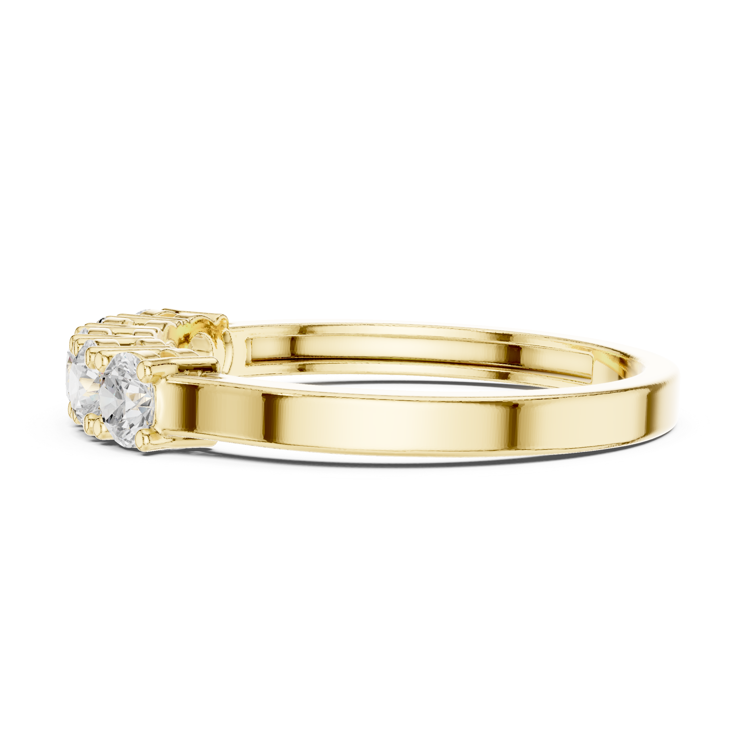 Ladies five stone diamond ring in gold with round lab grown diamonds by Signora Jewels