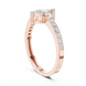 Ladies marquise side diamond ring in gold with marquise and round lab grown diamonds by Signora Jewels
