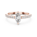 Ladies marquise side diamond ring in gold with marquise and round lab grown diamonds by Signora Jewels