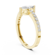 Ladies marquise side diamond ring in gold with marquise and round lab grown diamonds by Signora Jewels