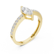 Ladies marquise side diamond ring in gold with marquise and round lab grown diamonds by Signora Jewels