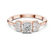 Ladies cushion pear diamond ring in gold with cushion pear and round lab grown diamonds by Signora Jewels