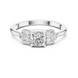 Ladies cushion pear diamond ring in gold with cushion pear and round lab grown diamonds by Signora Jewels