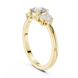 Ladies cushion pear diamond ring in gold with cushion pear and round lab grown diamonds by Signora Jewels