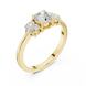 Ladies cushion pear diamond ring in gold with cushion pear and round lab grown diamonds by Signora Jewels
