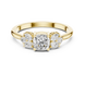 Ladies cushion pear diamond ring in gold with cushion pear and round lab grown diamonds by Signora Jewels