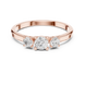 Ladies three stone diamond ring in gold with round lab grown diamonds by Signora Jewels