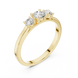 Ladies three stone diamond ring in gold with round lab grown diamonds by Signora Jewels