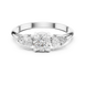 Ladies round pear three stone diamond ring in gold with round and pear lab grown diamonds by Signora Jewels