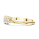 Ladies round pear three stone diamond ring in gold with round and pear lab grown diamonds by Signora Jewels