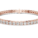 Rose gold bracelet with diamonds on a white background