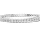 Silver bracelet with clear stones on a white background