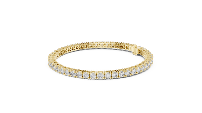 Round Diamond Tennis Bracelet in Yellow Gold