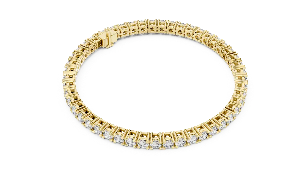 Gold bracelet with diamonds on a white background