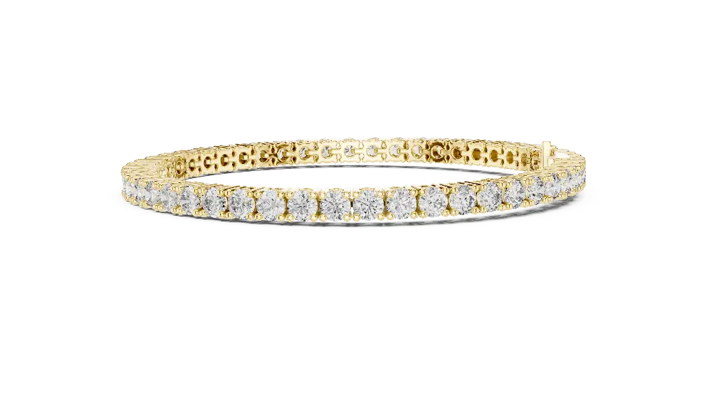 Gold bracelet with diamonds on a white background