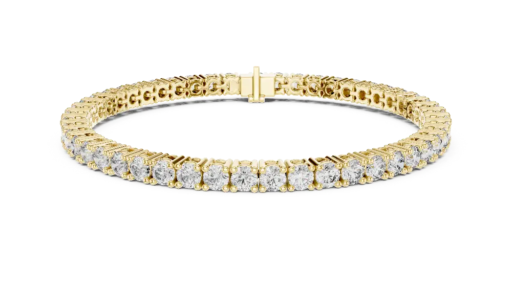 Gold bracelet with diamonds on a white background