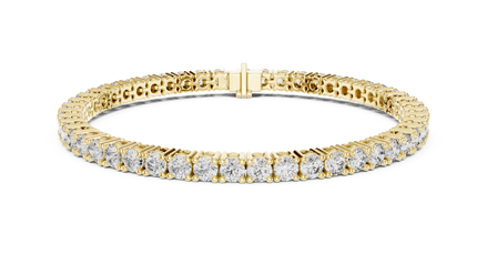 Round Diamond Tennis Bracelet in Yellow Gold