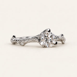 Round Cut Lab Grown Diamond Solitaire Engagement Ring in White Gold
