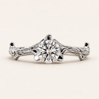 Round Cut Lab Grown Diamond Solitaire Engagement Ring in White Gold