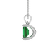 Emerald cut green gemstone solitaire pendant in rose gold four prong setting