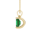 Emerald cut green gemstone solitaire pendant in rose gold four prong setting