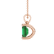 Emerald cut green gemstone solitaire pendant in rose gold four prong setting