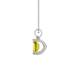 Emerald cut yellow gemstone solitaire pendant in rose gold four prong setting