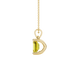 Emerald cut yellow gemstone solitaire pendant in rose gold four prong setting